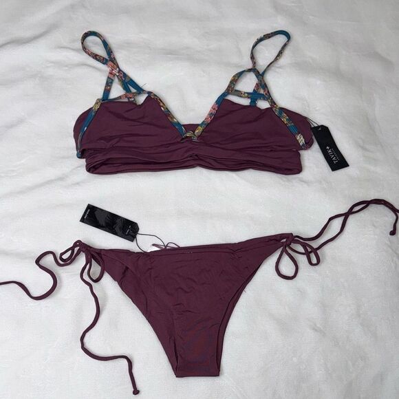 TAVIK JESSI Cutout Triangle Swim Top & JAX Swim Bottom Set Size Large - Picture 1 of 6